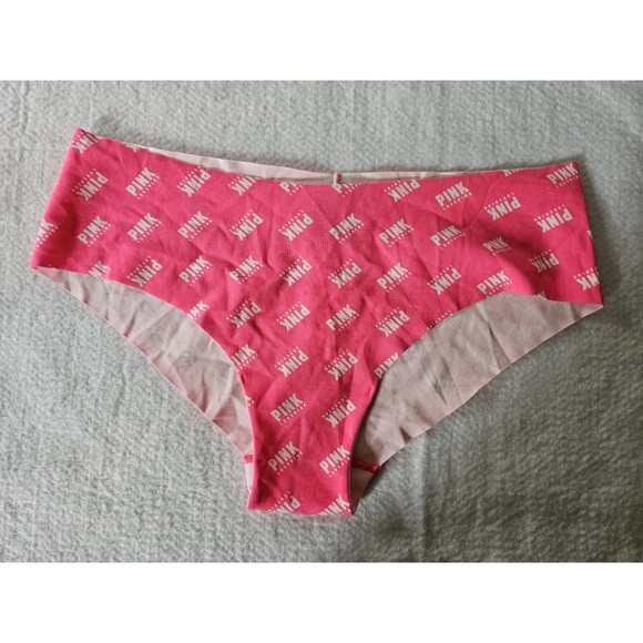 Victoria’s Secret PINK Women’s Cheeky Panty Logo Print Hot Pink Size XL NWT - Picture 1 of 8